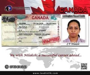 Nilakshi Canada Study Visa