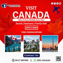 opportunity to visit your friends & relatives living in Canada.