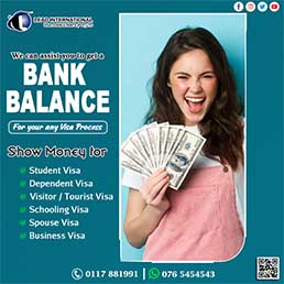Bank Balance For visa process